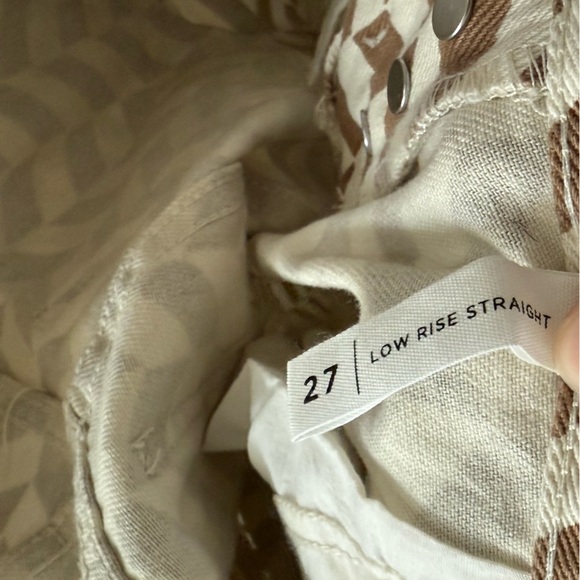 Pacsun|low rise straight checkered brown & white jeans, size 27•••Trendy & cute - Picture 9 of 14
